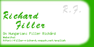 richard filler business card